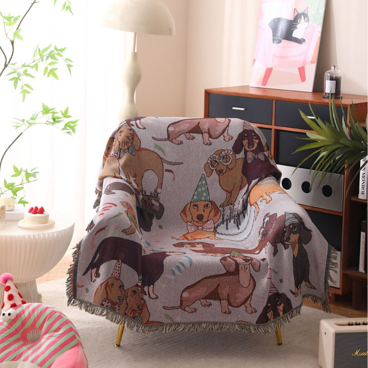 Decorative Pet-Themed Tapestry Throw Blanket