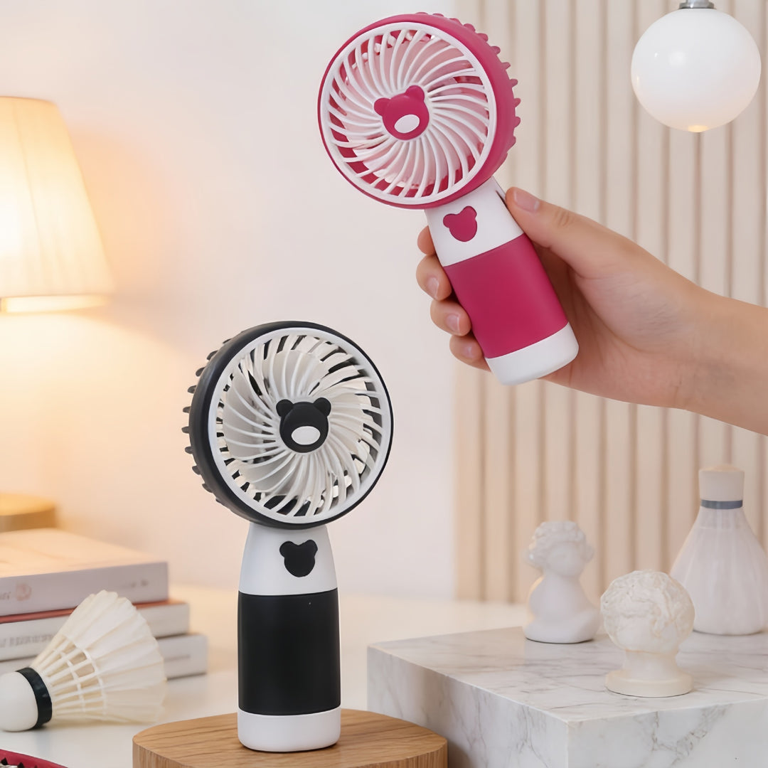 Women's portable handheld fan with joyful animal design Bowlift