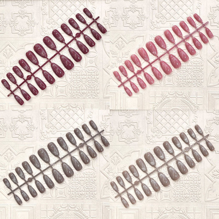 Glossy Elegant Almond-Shaped Press-On Nails Bowlift