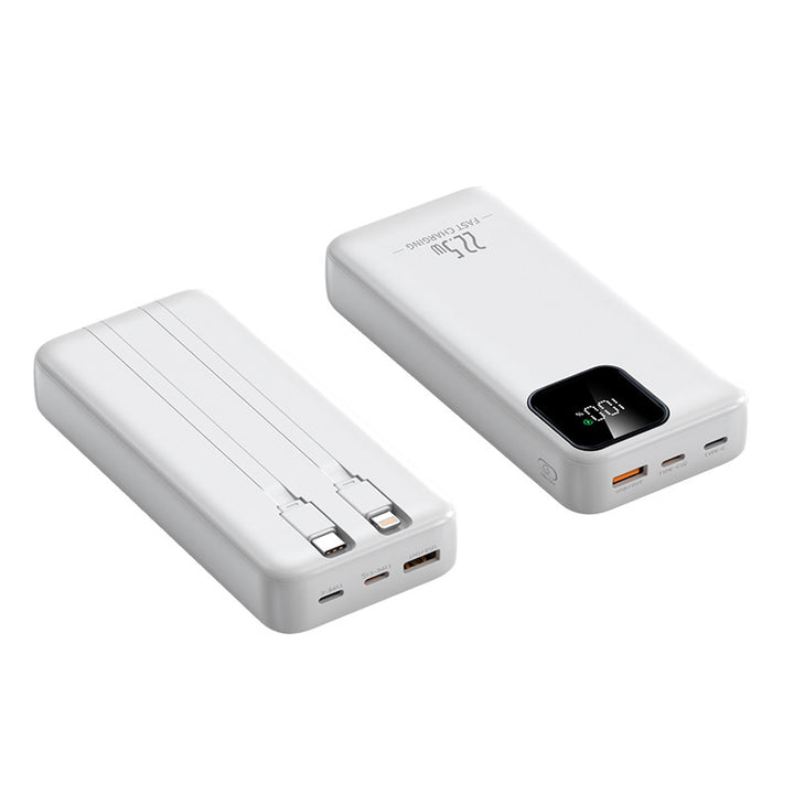 Power bank with integrated charging cables and digital charging display Bowlift