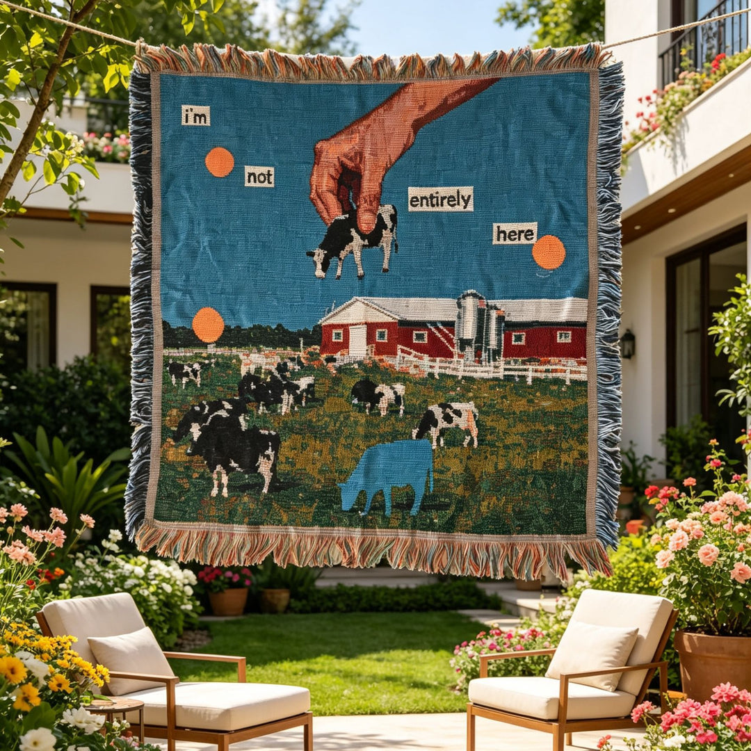 Artistic Farm-Themed Tapestry Blanket