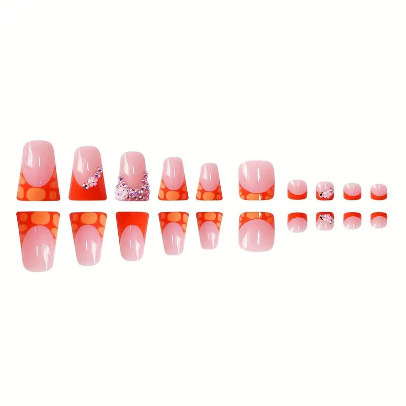 Artistic Floral-Inspired Press-On Nail Set Bowlift