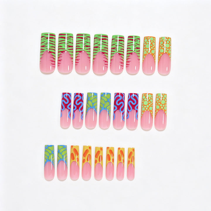 Vibrant Abstract Nail Art Tips Bowlift