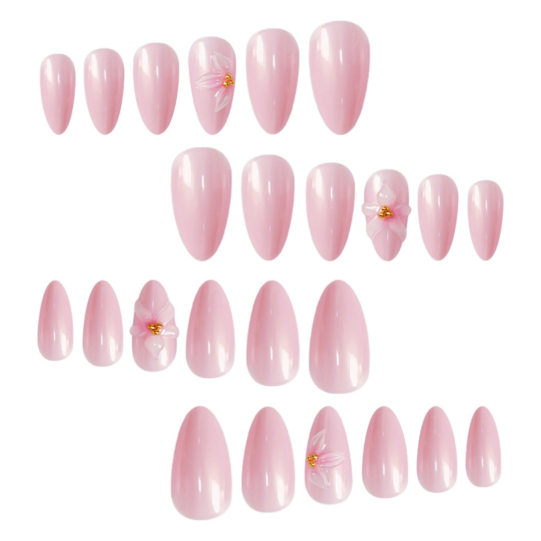 Elegant Floral Pointed Nail Art Extensions Bowlift