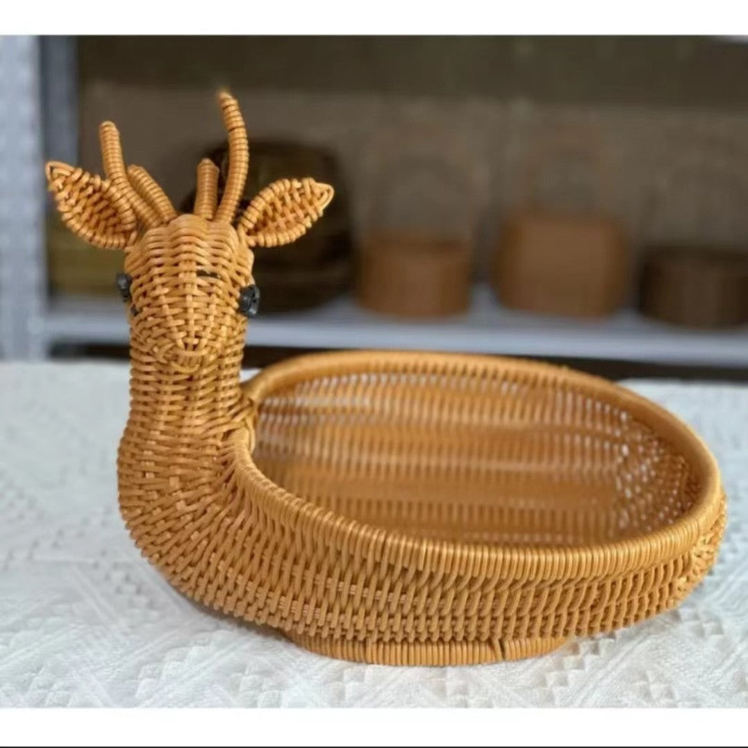 Decorative Woven Duck-Shaped Basket Bowlift