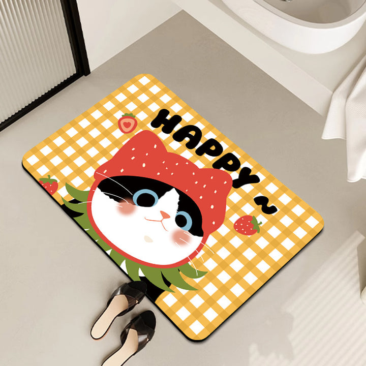 Cute Cartoon Pet-Themed Bath Mat Bowlift