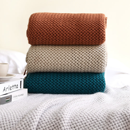 Woven Textured Knit Throw Blanket