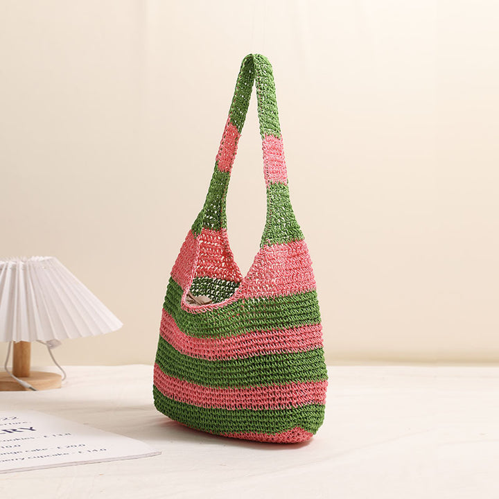 Casual Tote Bag in Striped Design Bowlift