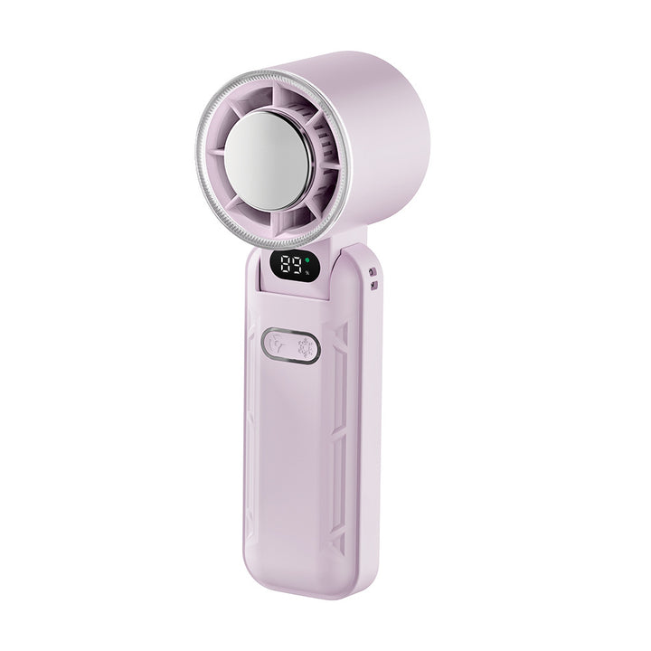 Ladies portable mini fan with USB charging function and digital display Bowlift