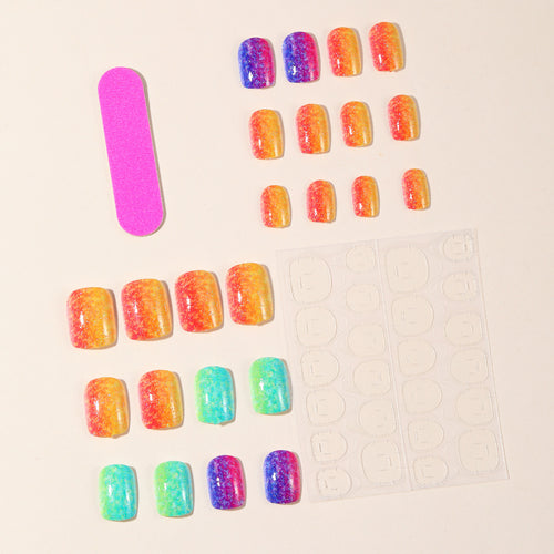 Sparkling Gradient Glitter Nail Art Extensions Bowlift