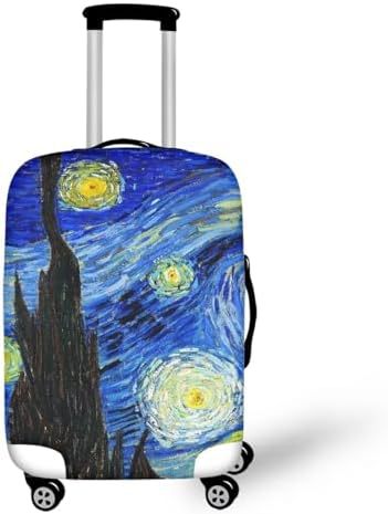 Unisex nano elastic suitcase cover with horse and sunflower motif, stretchable stretch protection for hard shell trolley with zipper Bowlift