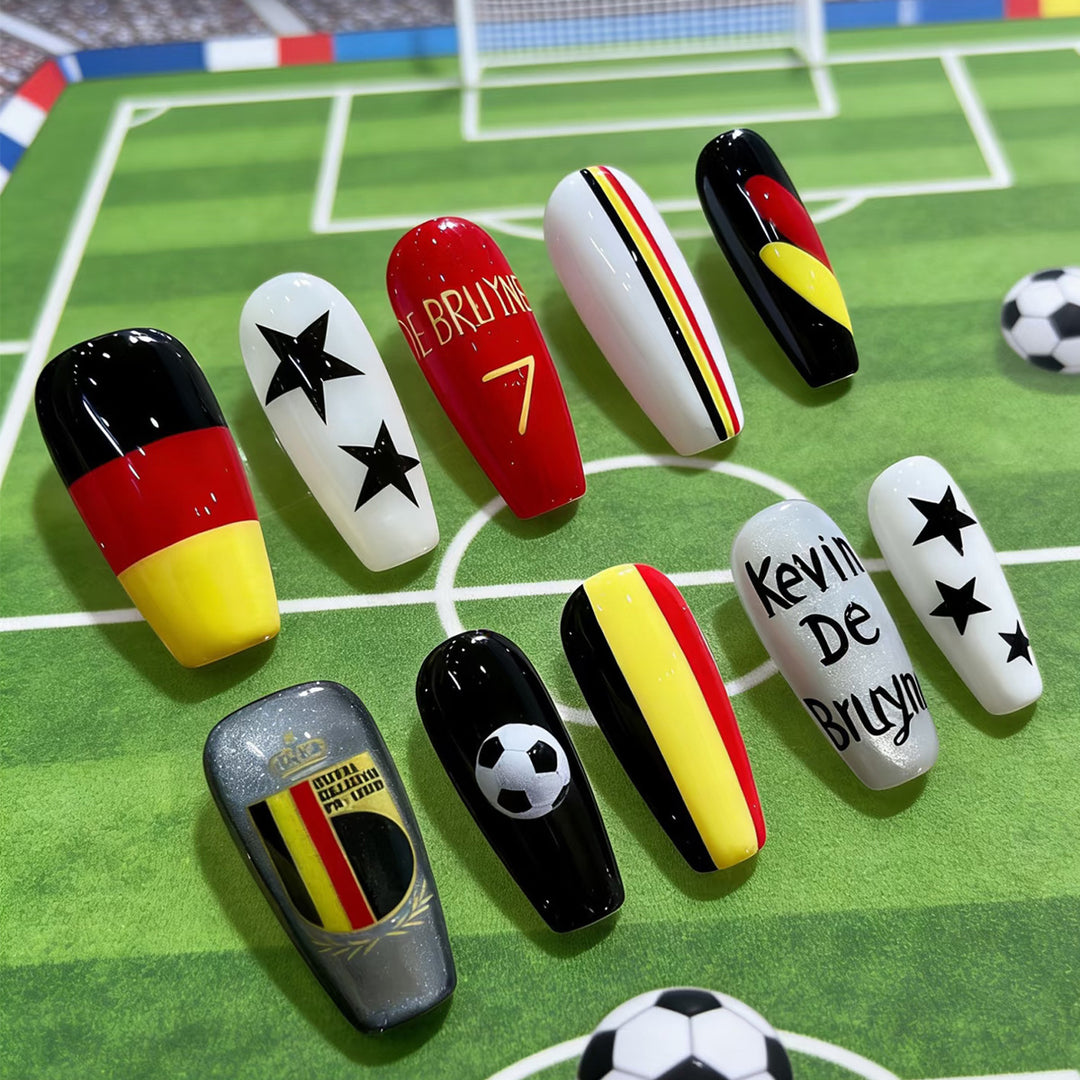 Sports-Themed Press-On Nail Art Bowlift