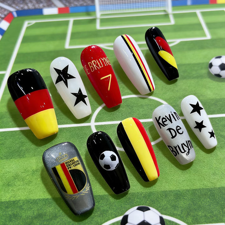 Sports-Themed Press-On Nail Art Bowlift