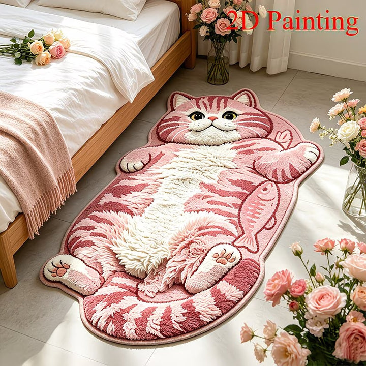 Cute Cat-Shaped Plush Rug