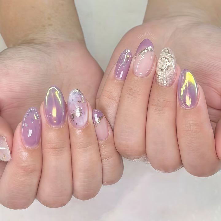 Elegant Decorative Press-On Nail Set Bowlift