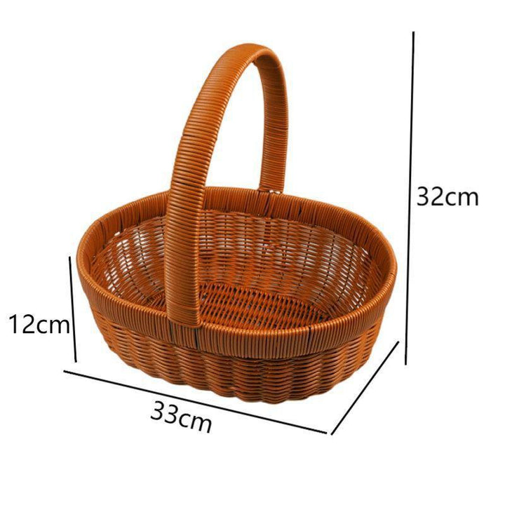 Handwoven Round Wicker Storage Basket Bowlift