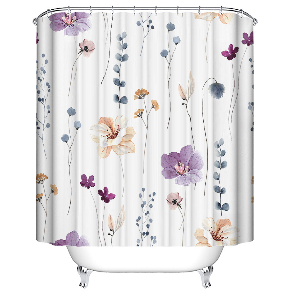Leafy Floral Shower Curtain Bowlift