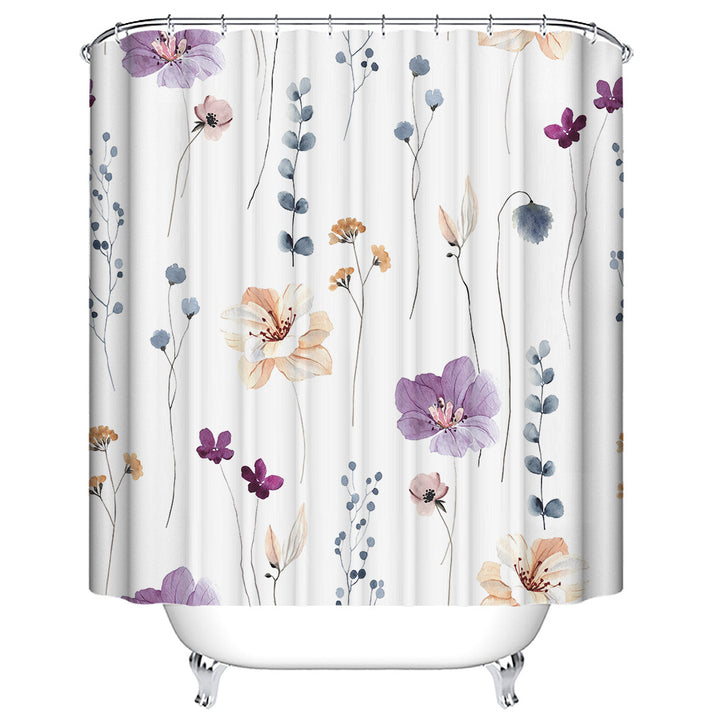 Leafy Floral Shower Curtain Bowlift
