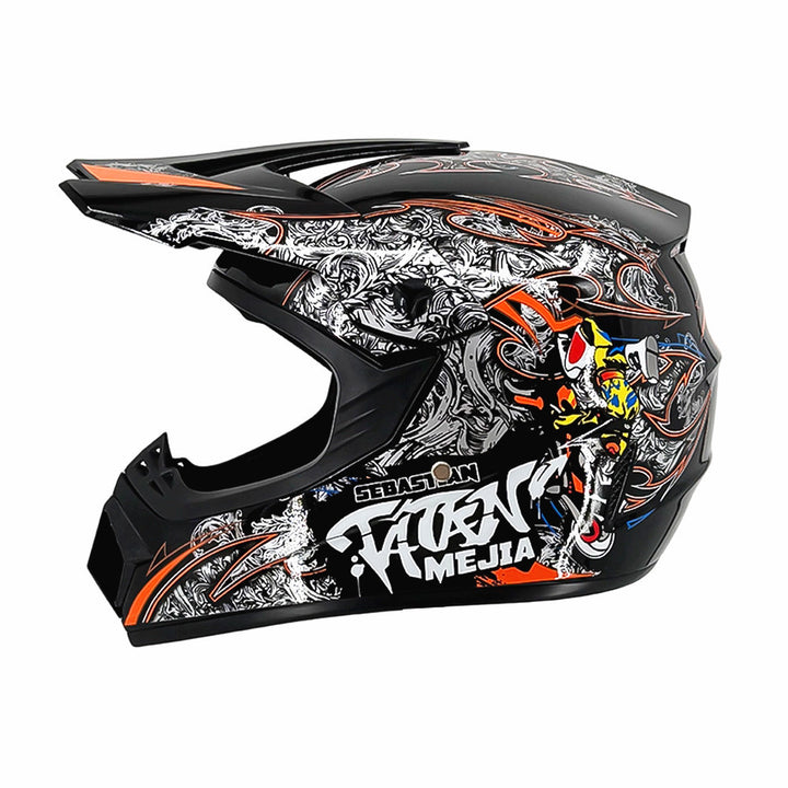 full-face motocross helmet with extended visor and reinforced chin guard Bowlift