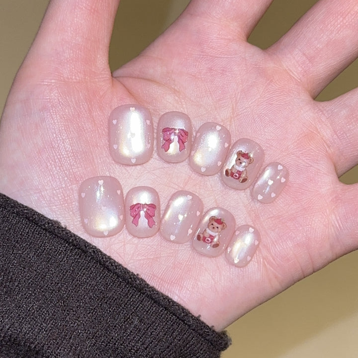 Artificial Nail Art Tips with Romantic Designs Bowlift
