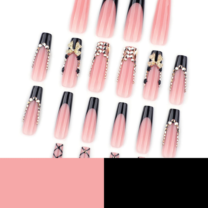 Glamorous artificial nails with jewelry accents Bowlift