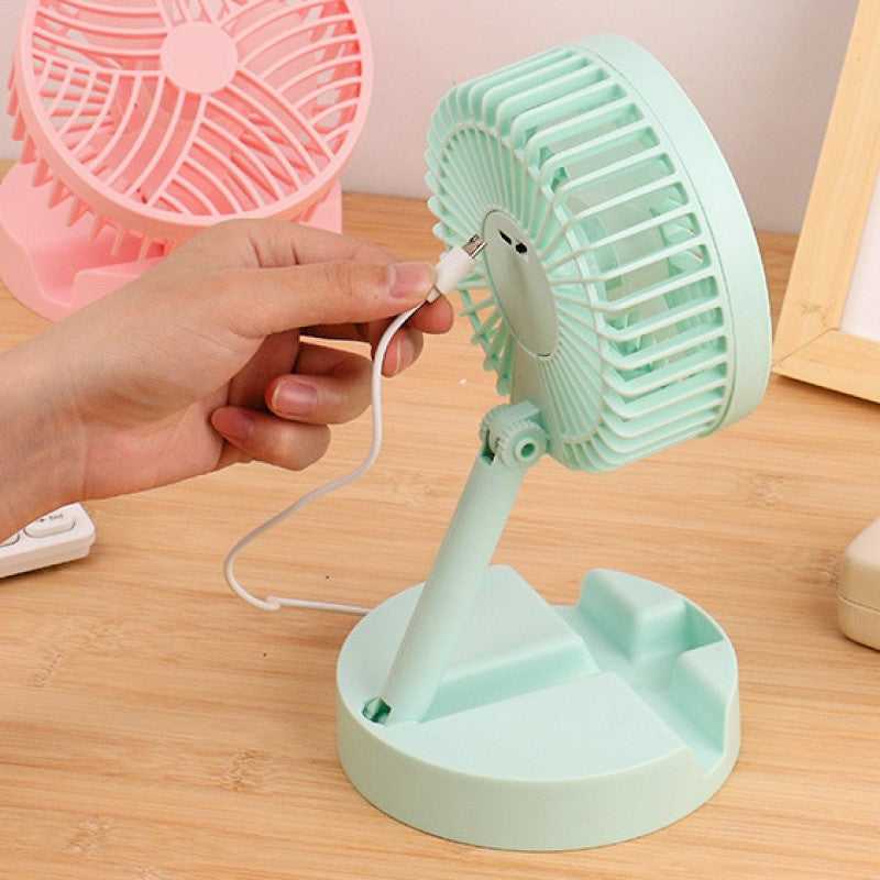 Mini fan with foldable telescopic phone holder | Bowlift