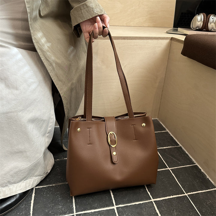 Structured Leather Tote Bag Bowlift