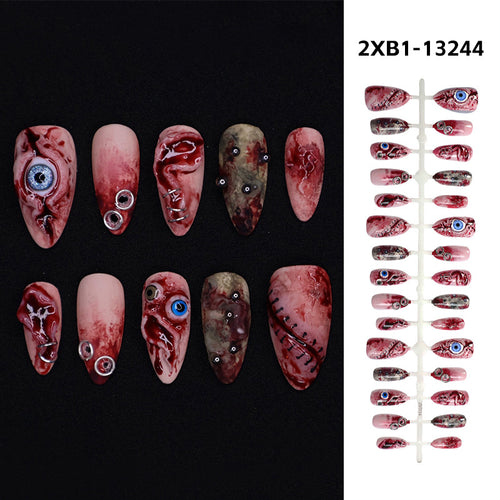 Artistic Theme Press-On Nails Set with Unique Design Elements Bowlift