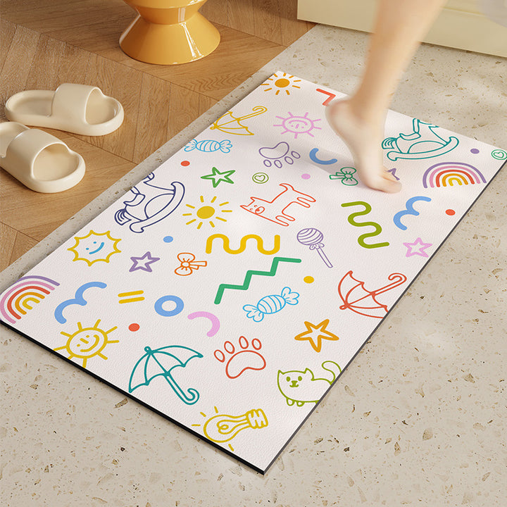 Colorful Patterned Bath Mat Bowlift
