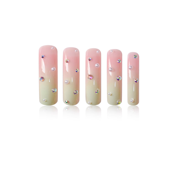 Artistic Long-Length Press-On Nail Art Bowlift