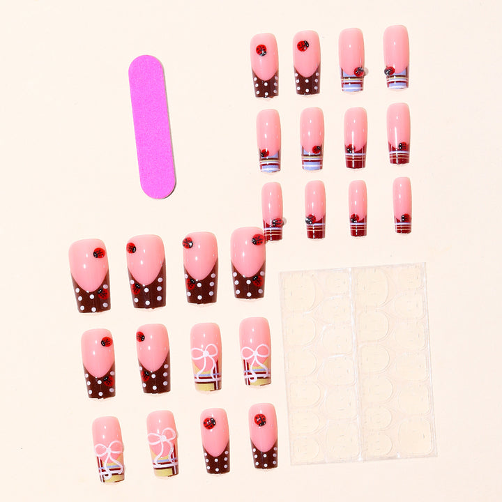 Decorative 3D Ladybug Nail Art Extensions Bowlift