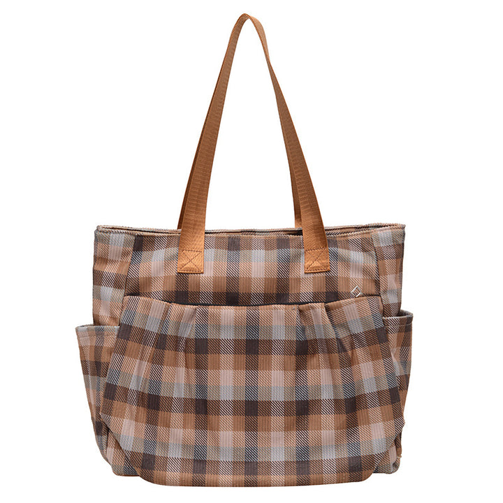 WoSpacious Plaid Utility Tote Bag Bowlift