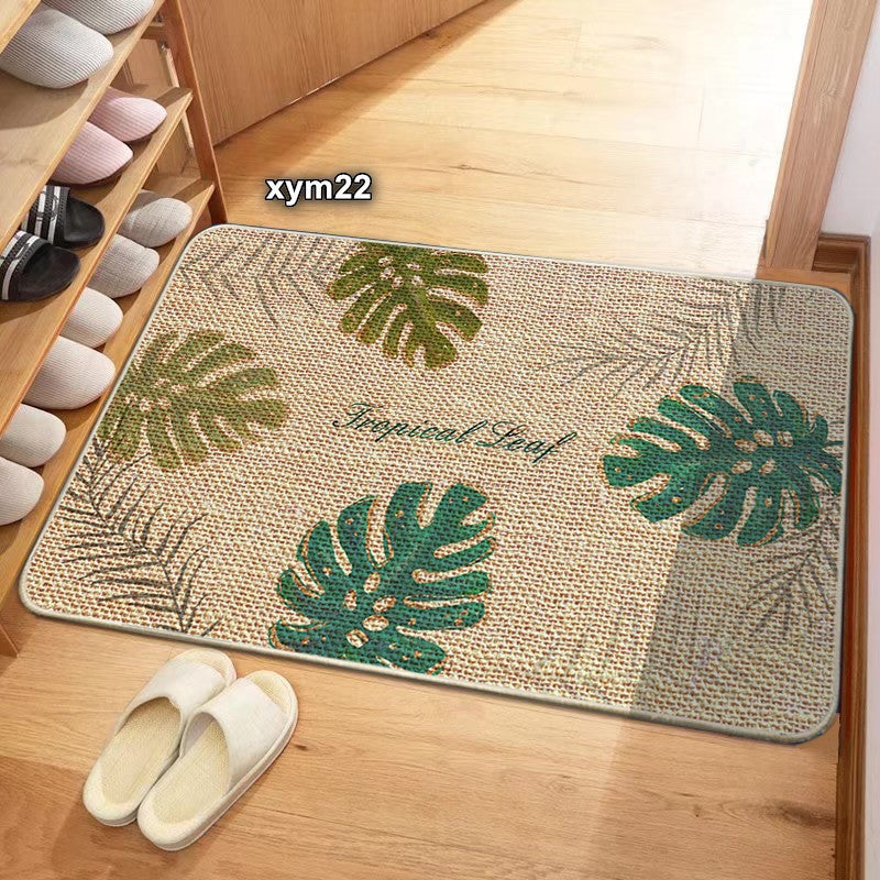 Tropical Leaf Printed Entryway Mat