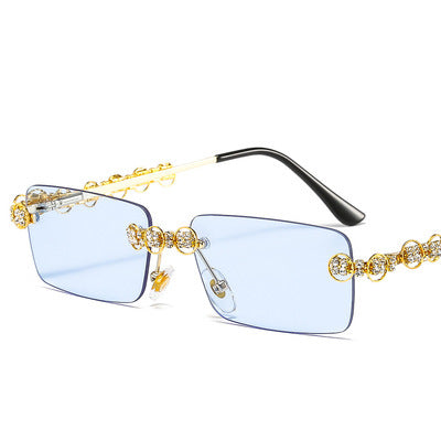 Women's designer sunglasses with sparkling frame and rectangular lenses Bowlift