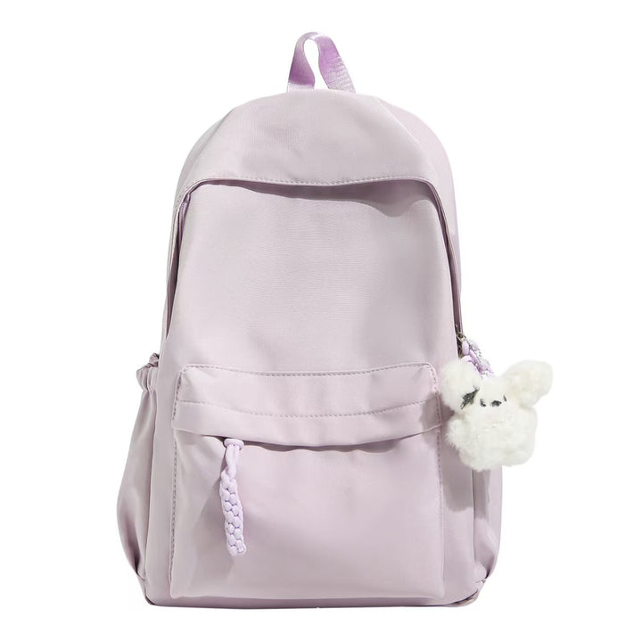 Backpack with Practical Compartment System and Playful Plush Pendant Bowlift