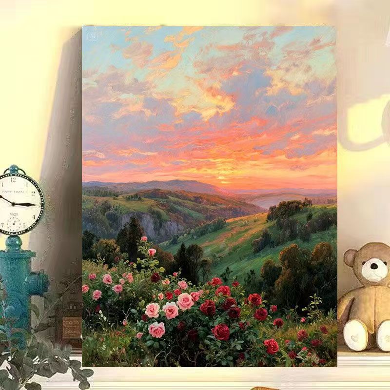Floral Cat-Themed Canvas Wall Art Bowlift