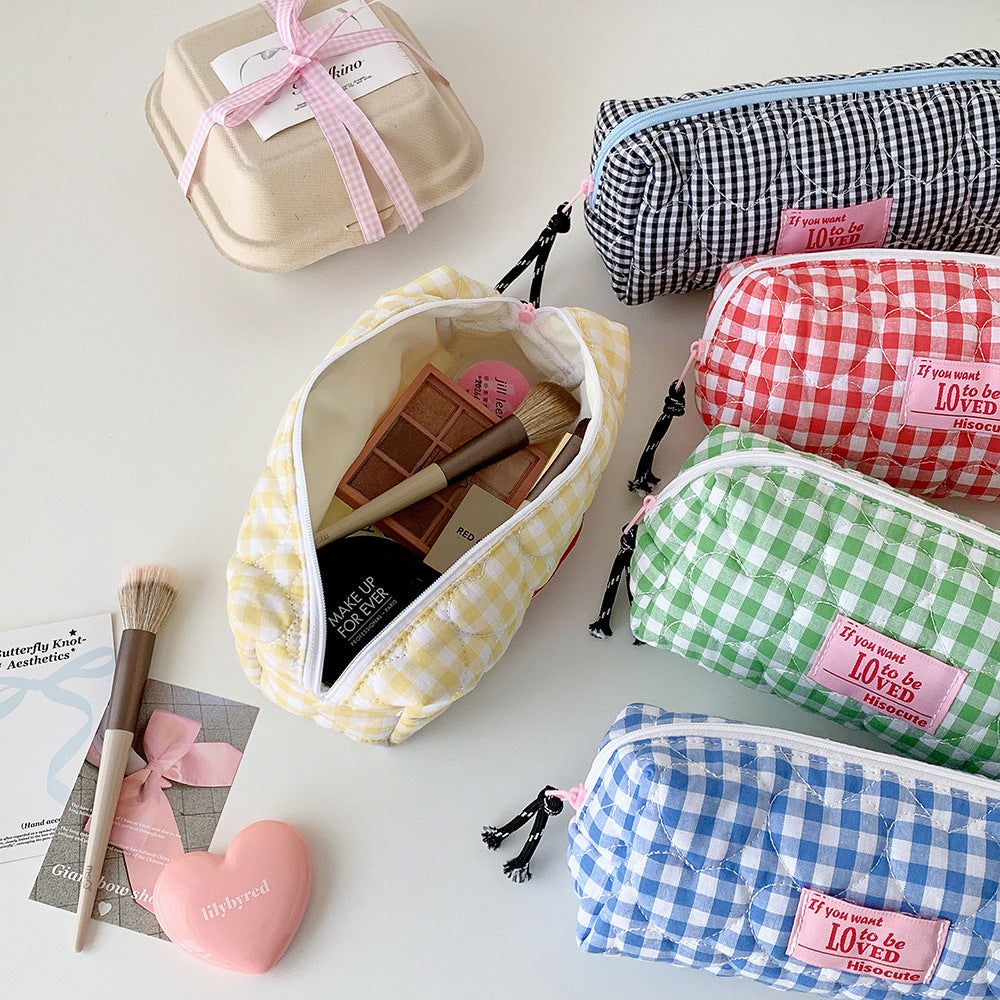 Quilted Gingham Pencil Case Bowlift