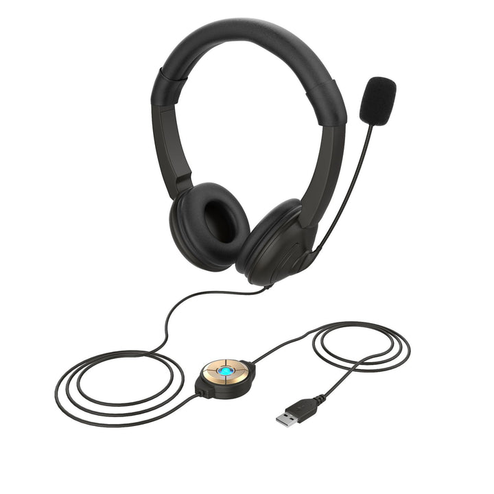 Multimedia Headset with Adjustable Microphone Bowlift