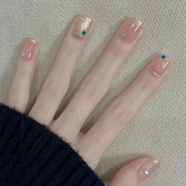 Decorative Press-On Nails with Sparkling Accents Bowlift