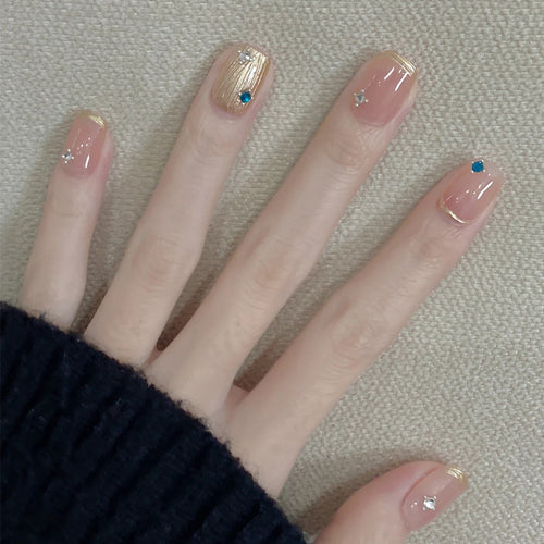 Decorative Press-On Nails with Sparkling Accents Bowlift