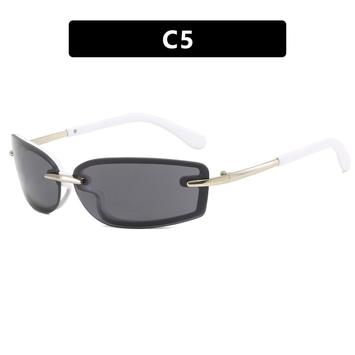 Women's fashionable sunglasses in futuristic design and transparent frame Bowlift