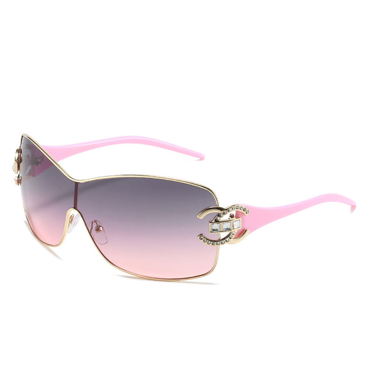 Fashionable Oversized Shield Sunglasses Bowlift