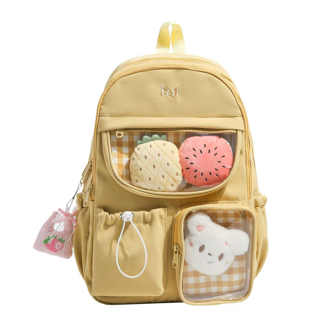 Backpack with Transparent Extra Compartments and Stylish Design Bowlift