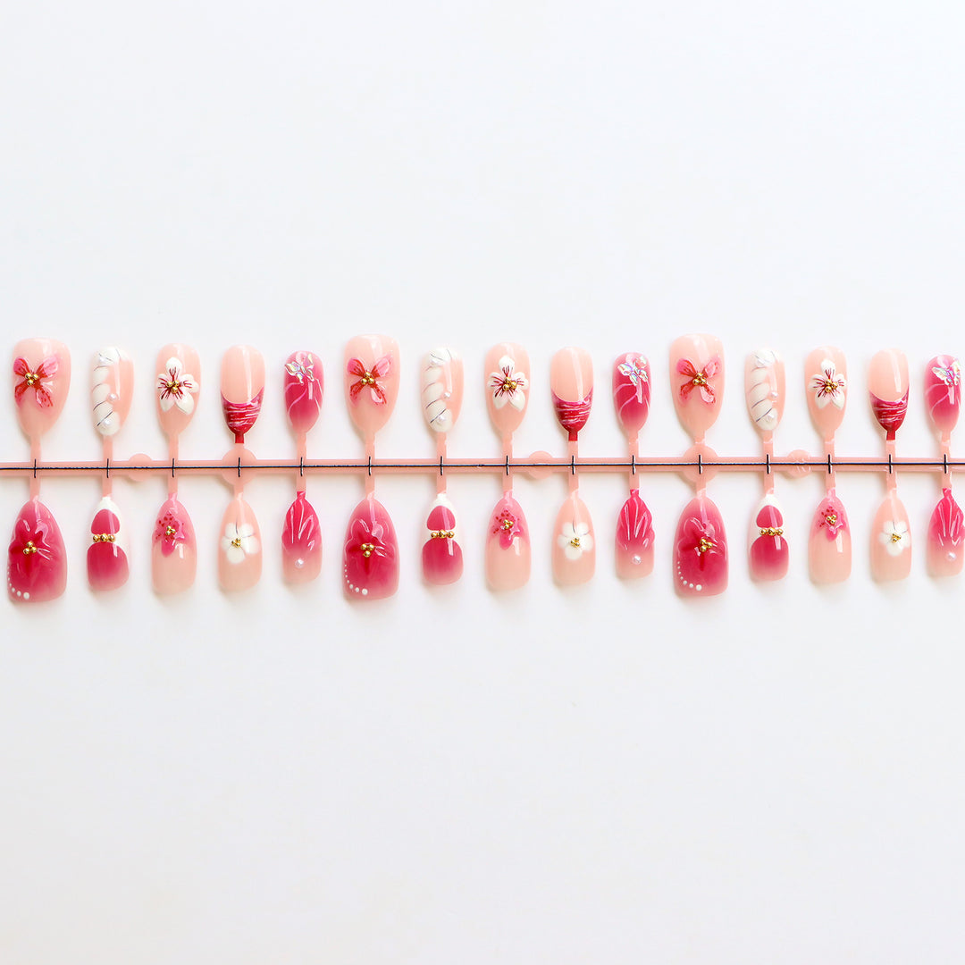 Premium Floral Press-On Nail Art Collection Bowlift