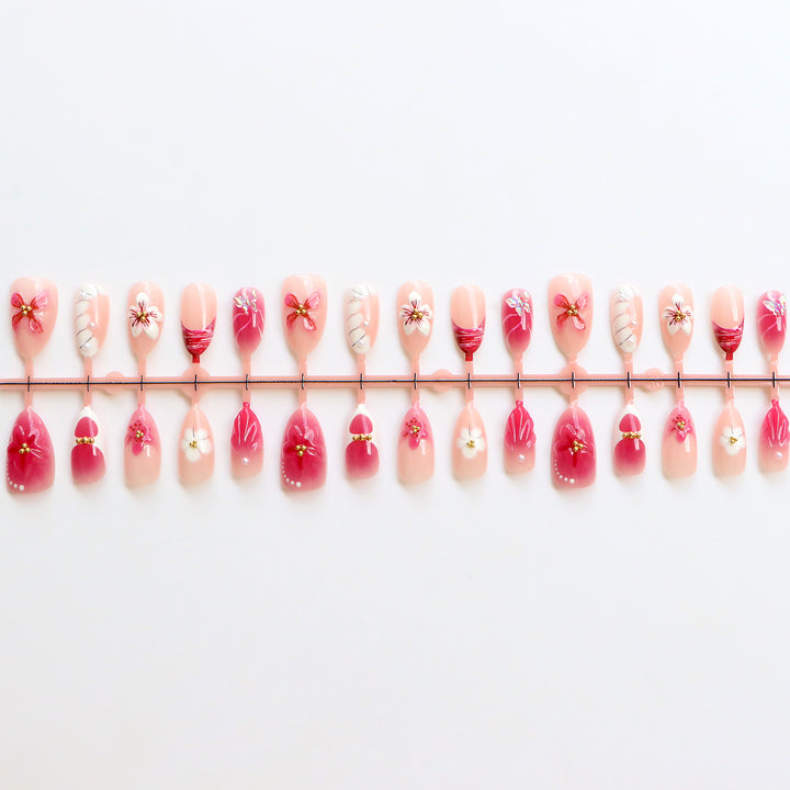 Premium Floral Press-On Nail Art Collection Bowlift