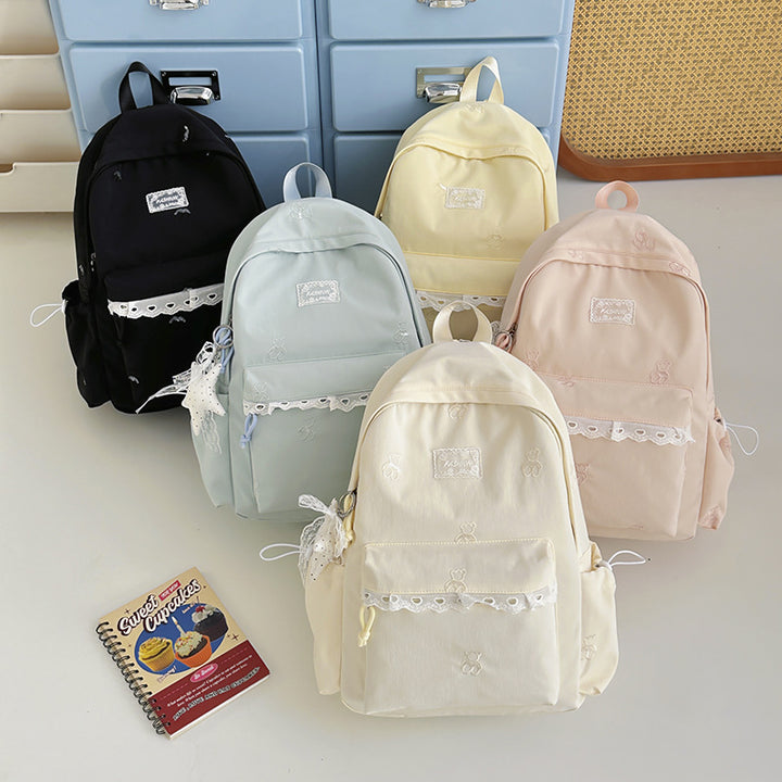 Charming Embroidered Backpack Bowlift