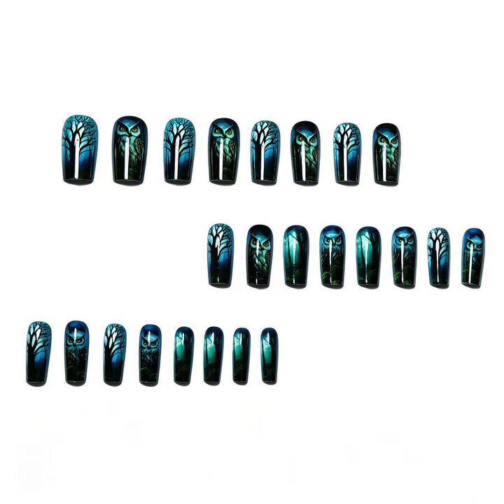Artistic Forest-Themed Nail Art Bowlift