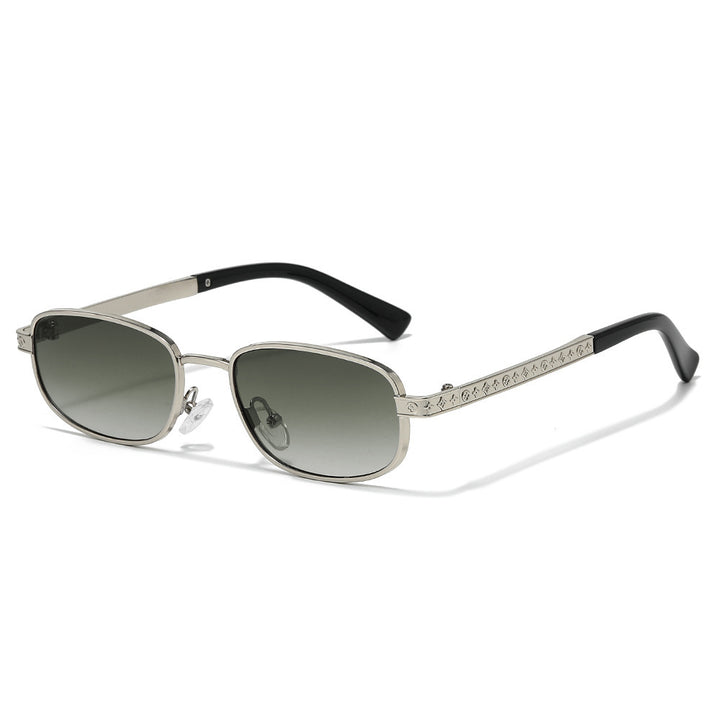 Stylish Rectangle Frame Sunglasses with Nose Pads Bowlift