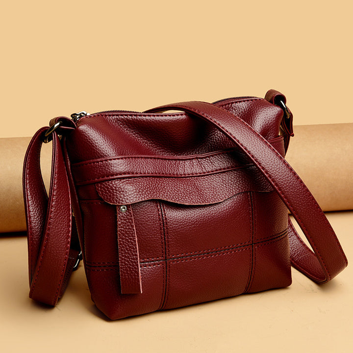 Functional Leather Crossbody Bag Bowlift