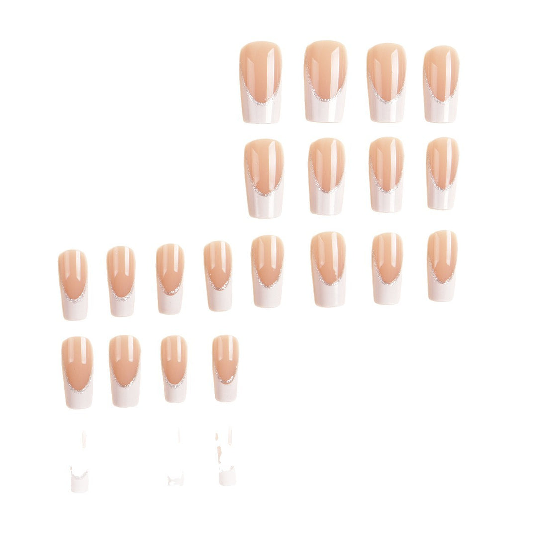 Decorative French Tip Press-On Nail Set Bowlift